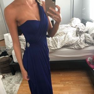 Long blue formal dress